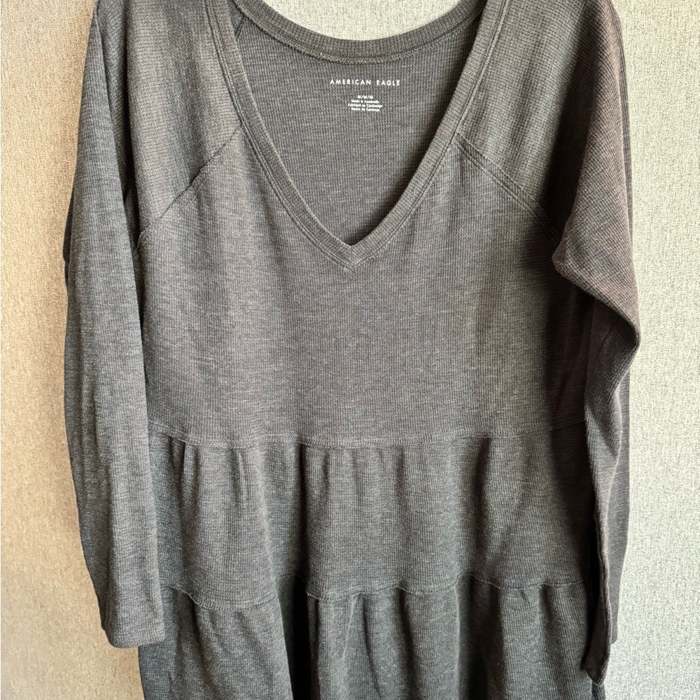 American Eagle Outfitters Charcoal Tunic Top